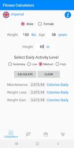 FitCal - Fitness Calculators screenshot 0