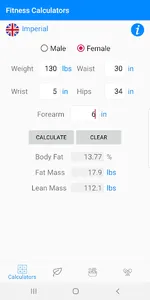 FitCal - Fitness Calculators screenshot 1