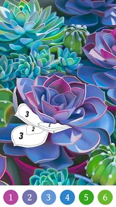 Flower Color by Number Game screenshot 2