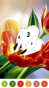 Flower Color by Number Game screenshot 8