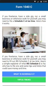 Form 1040 Schedule C screenshot 0