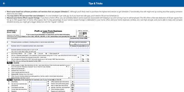 Form 1040 Schedule C screenshot 11
