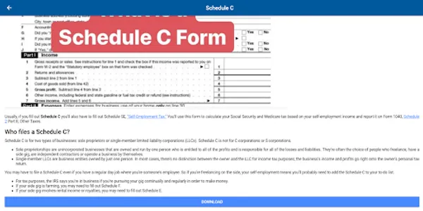 Form 1040 Schedule C screenshot 7