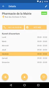 Horaires d'ouverture screenshot 2