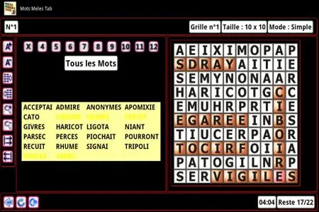 Word Search Tab Eval FR screenshot 0
