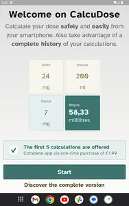 CalcuDose screenshot 2