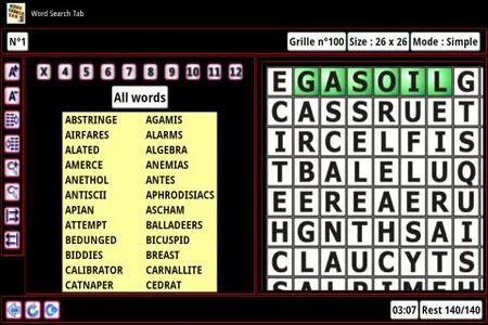 Word Search Tab Eval EN screenshot 1