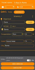 TravelPlan screenshot 2
