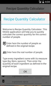 Recipe Quantity Calculator screenshot 0