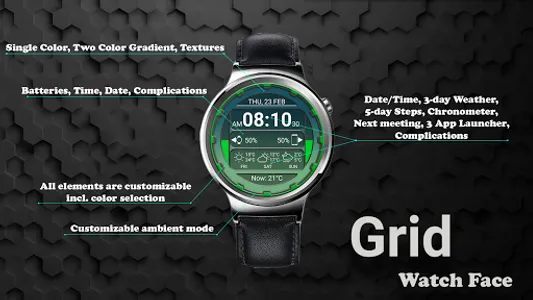 Grid Watch Face screenshot 0