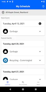 Town of Rockland's Trash App screenshot 2