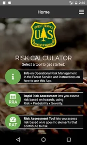 USFS Risk Calculator screenshot 0