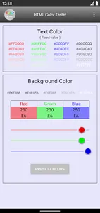 HTML Color Tester screenshot 1