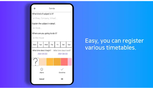 Planner Timetable with alarm f screenshot 2