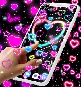 Neon hearts live wallpaper screenshot 11