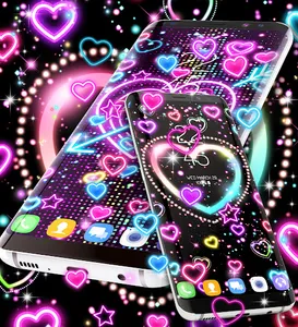 Neon hearts live wallpaper screenshot 14