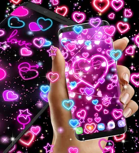 Neon hearts live wallpaper screenshot 22