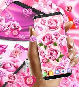 Pink rose silk live wallpaper screenshot 13