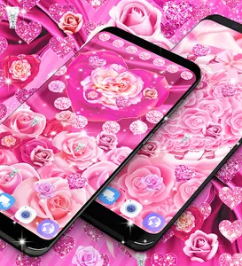 Pink rose silk live wallpaper screenshot 2