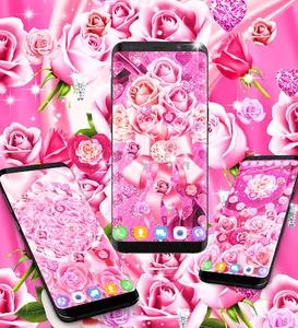 Pink rose silk live wallpaper screenshot 3