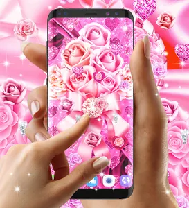Pink rose silk live wallpaper screenshot 4