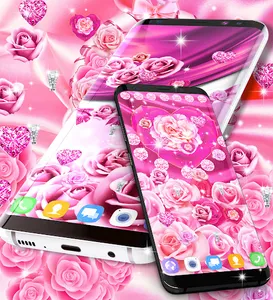 Pink rose silk live wallpaper screenshot 5