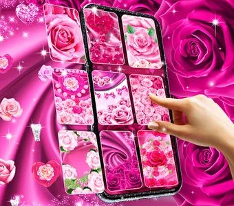 Pink rose silk live wallpaper screenshot 7
