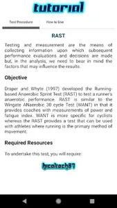 RAST (Anaerobic Sprint Test) screenshot 9