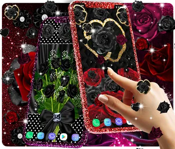 Black rose live wallpaper screenshot 0