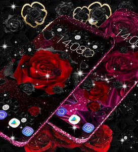 Black rose live wallpaper screenshot 13