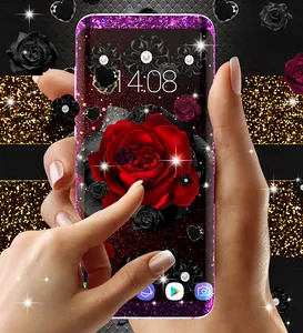 Black rose live wallpaper screenshot 14