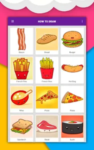 How to draw cute food by steps screenshot 8