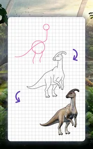 How to draw dinosaurs by steps screenshot 17