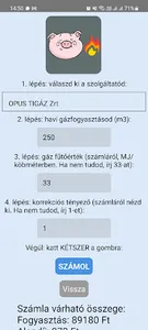 Rezsikalkulátor screenshot 1