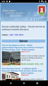 Sárvár szállás, akciós sárvári screenshot 0