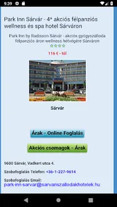Sárvár szállás, akciós sárvári screenshot 1