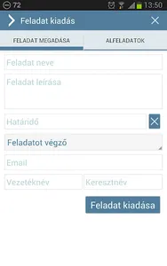 Feladatkiadás screenshot 2