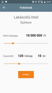 Hitelkalkulátor screenshot 1