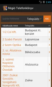 Régió Telefonkönyv screenshot 0