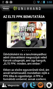 ELTE PPK UNI@HAND screenshot 2
