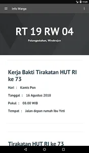 Info Warga RT19 RW04 Patangpul screenshot 4