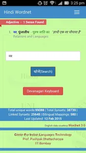 Hindi WordNet screenshot 3