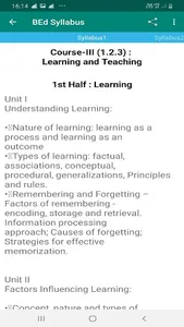 BEd Syllabus screenshot 2