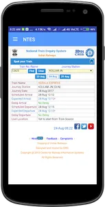 National Train Enquiry screenshot 2