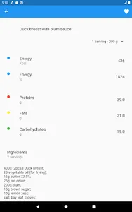 Calories Helper:  Calorie tabl screenshot 10