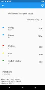 Calories Helper:  Calorie tabl screenshot 3