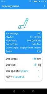 Ishockeyklubba - Kalkylator screenshot 1