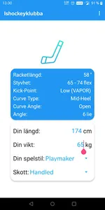 Ishockeyklubba - Kalkylator screenshot 4