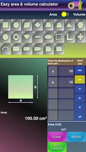 Easy area & volume caclculator screenshot 0