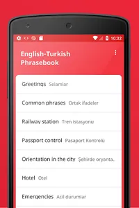 Turkish phrasebook screenshot 1